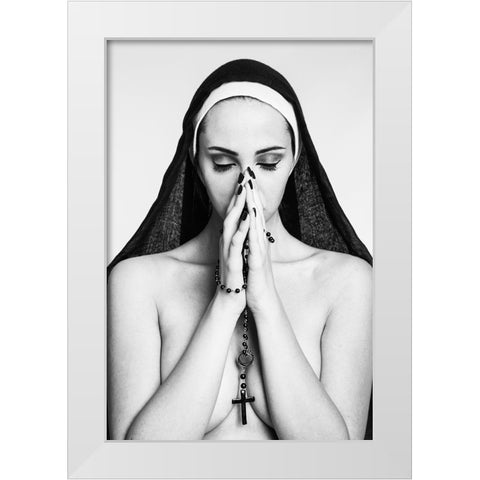 Sacred and profane White Modern Wood Framed Art Print by Genovesi, Igor