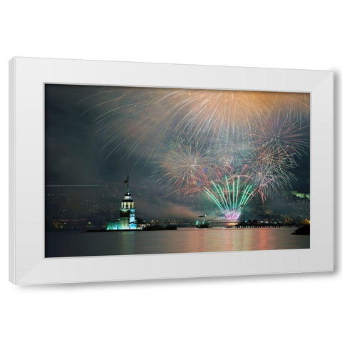 celebration White Modern Wood Framed Art Print by Canakci, Ibrahim