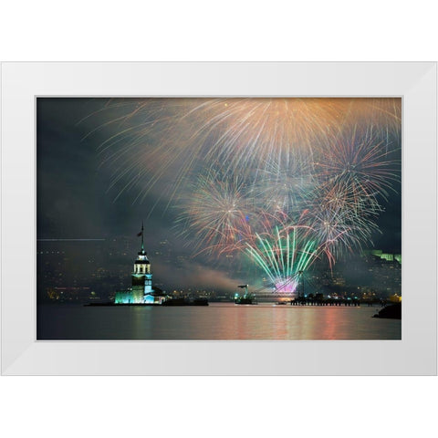 celebration White Modern Wood Framed Art Print by Canakci, Ibrahim