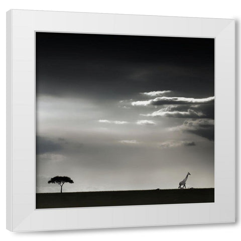 15 minutes of happiness White Modern Wood Framed Art Print by Flour, Piet