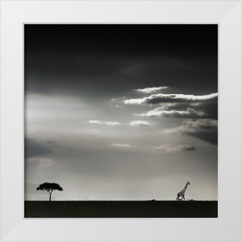 15 minutes of happiness White Modern Wood Framed Art Print by Flour, Piet