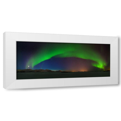 Northern Lights White Modern Wood Framed Art Print by Samuelsen, Roy