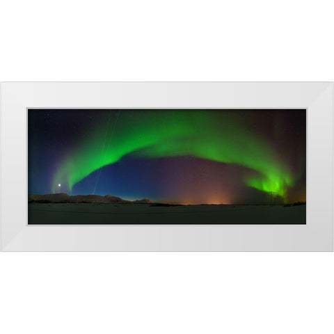 Northern Lights White Modern Wood Framed Art Print by Samuelsen, Roy