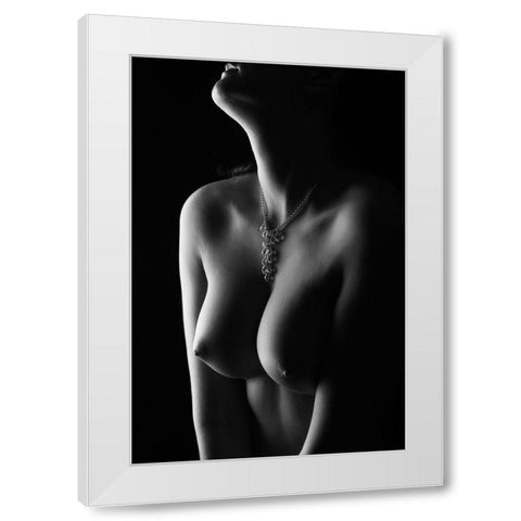 Nude curves White Modern Wood Framed Art Print by Blasko, Jan
