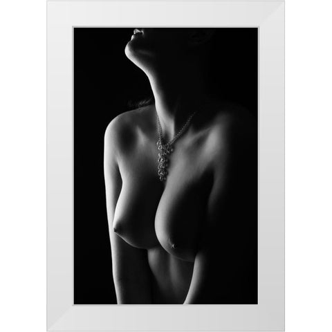 Nude curves White Modern Wood Framed Art Print by Blasko, Jan
