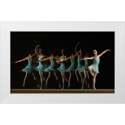 Slow motion White Modern Wood Framed Art Print by Al