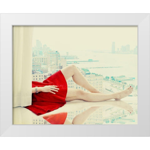 lazy afternoon White Modern Wood Framed Art Print by Ambra