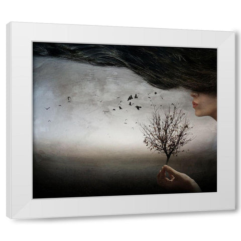 Autumn mood White Modern Wood Framed Art Print by Jordanova, Elisaveta