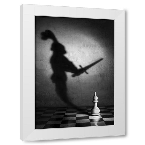 The heart of a knight White Modern Wood Framed Art Print by Ivanova, Victoria