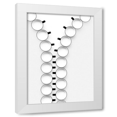 Zipper White Modern Wood Framed Art Print by De Kogel, Wieteke