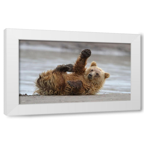 High Five White Modern Wood Framed Art Print by Forns, Alfred
