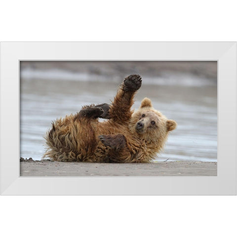 High Five White Modern Wood Framed Art Print by Forns, Alfred