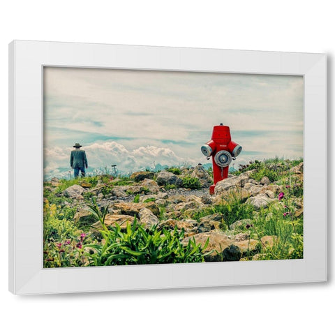 homesick White Modern Wood Framed Art Print by Ambra