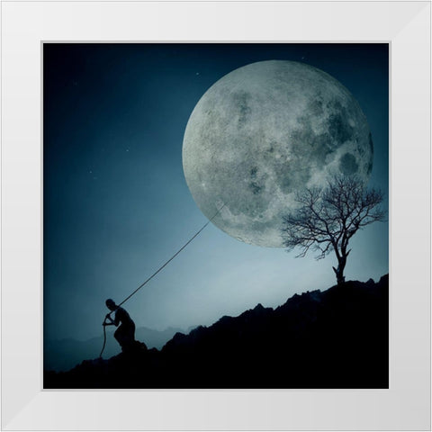the Dreamer White Modern Wood Framed Art Print by Toto, Final