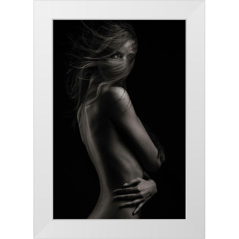 Sensual Beauty White Modern Wood Framed Art Print by Krystynek Mqep, Martin