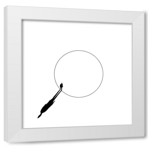Walking the circle White Modern Wood Framed Art Print by Limberg, Huib