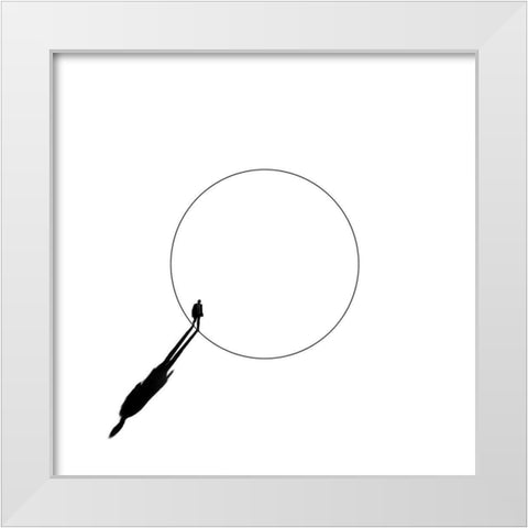 Walking the circle White Modern Wood Framed Art Print by Limberg, Huib