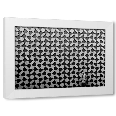 Pattern White Modern Wood Framed Art Print by Tajima, Koji