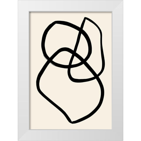 Black Lines 03 White Modern Wood Framed Art Print by Artographie Studio