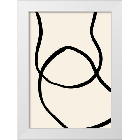 Black Lines 04 White Modern Wood Framed Art Print by Artographie Studio