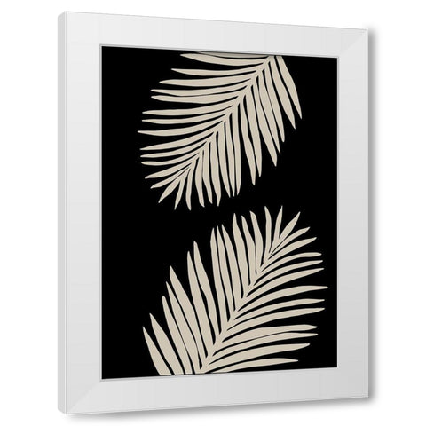 Palm Leaves White Modern Wood Framed Art Print by Artographie Studio