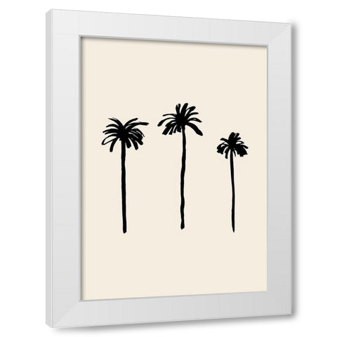 Palm Trees White Modern Wood Framed Art Print by Artographie Studio