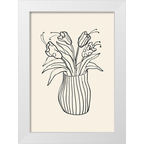 Vase Sketch White Modern Wood Framed Art Print by Artographie Studio
