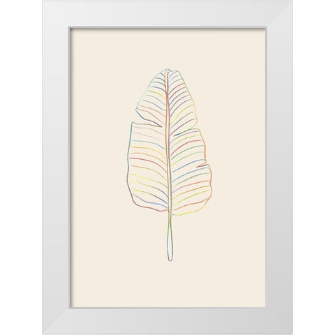 Banana Rainbow Leaf White Modern Wood Framed Art Print by Artographie Studio