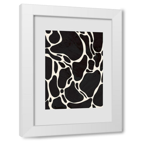 Giraffe Grey White Modern Wood Framed Art Print by Artographie Studio