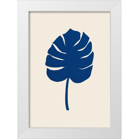 Monstera Canvas Blue White Modern Wood Framed Art Print by Artographie Studio