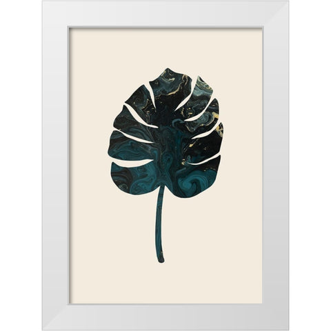 Monstera Marble Green White Modern Wood Framed Art Print by Artographie Studio