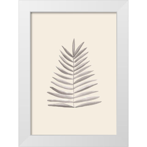 Palm Leaf Ink White Modern Wood Framed Art Print by Artographie Studio