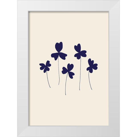 Blue Sorrel White Modern Wood Framed Art Print by Artographie Studio