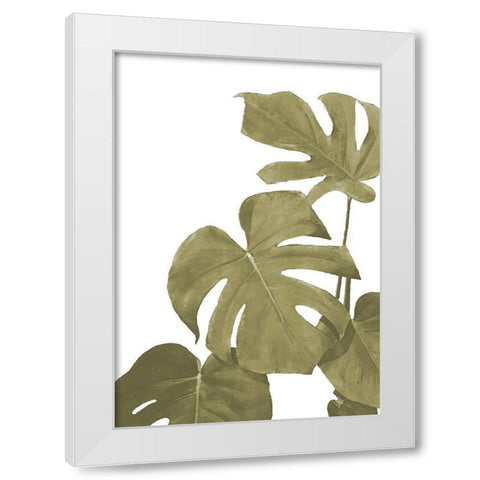 Monstera Golden 02 White Modern Wood Framed Art Print by Artographie Studio