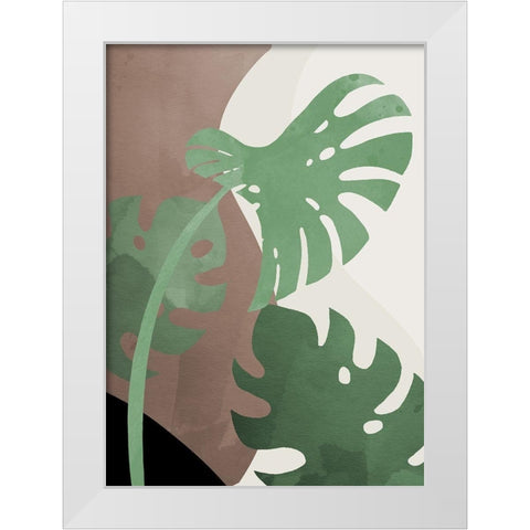 Monstera Cut Out 02 White Modern Wood Framed Art Print by Artographie Studio
