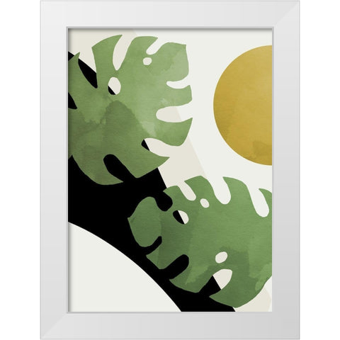 Monstera Cut Out 04 White Modern Wood Framed Art Print by Artographie Studio