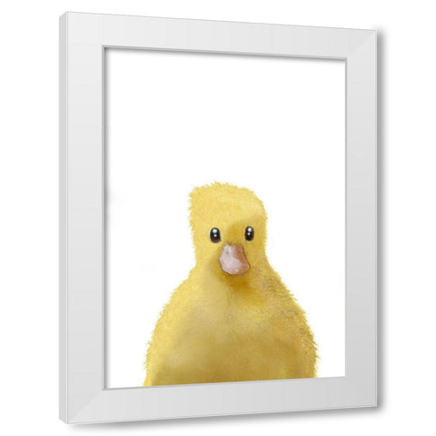 Duck White Modern Wood Framed Art Print by Artographie Studio