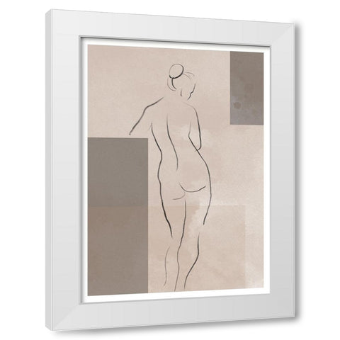 Woman in Studio White Modern Wood Framed Art Print by Artographie Studio
