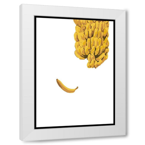 Bananas White Modern Wood Framed Art Print by Artographie Studio