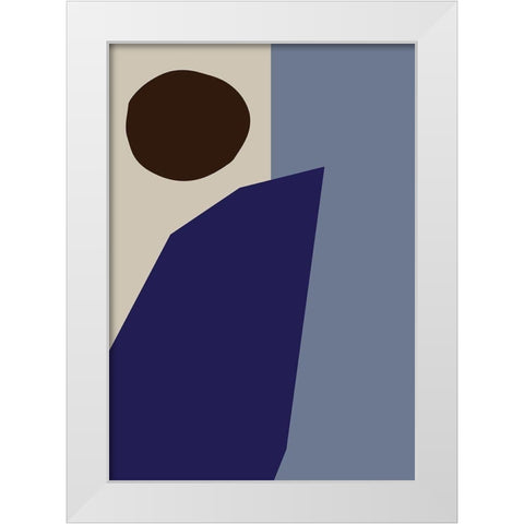 Color Blocks 02 Blue White Modern Wood Framed Art Print by Artographie Studio