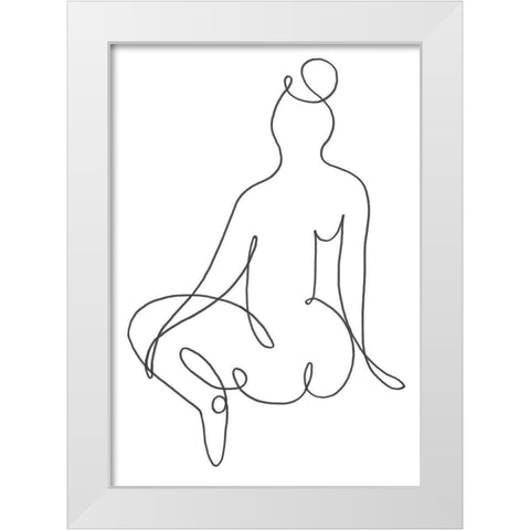 Sitting Down 01 White Modern Wood Framed Art Print by Artographie Studio