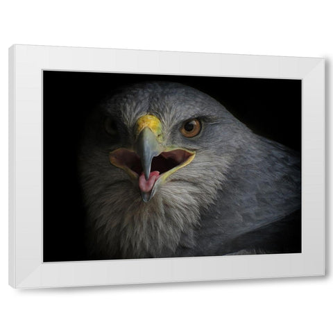 War Cry White Modern Wood Framed Art Print by valverde, Ferdinando