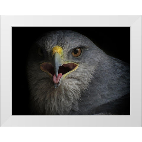 War Cry White Modern Wood Framed Art Print by valverde, Ferdinando