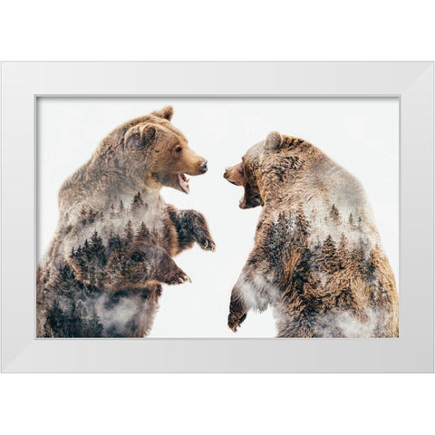 Wild Conflicts White Modern Wood Framed Art Print by Beata, Angyalosi