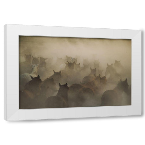 In Dust White Modern Wood Framed Art Print by Taskin, Huseyin