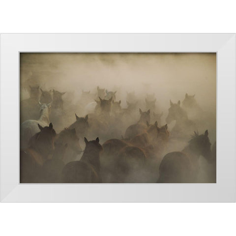 In Dust White Modern Wood Framed Art Print by Taskin, Huseyin