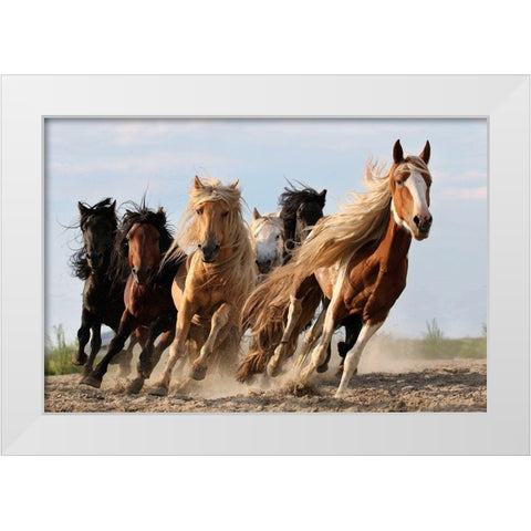 Lucky Six White Modern Wood Framed Art Print by Wong, Adam