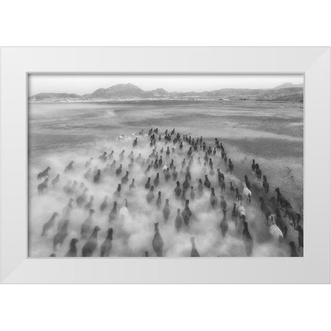 Rush Hour White Modern Wood Framed Art Print by Aumitcanan