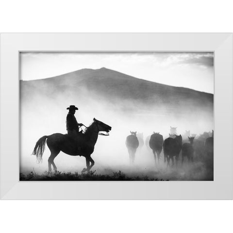 His Territory White Modern Wood Framed Art Print by Pancareken, Yavuz
