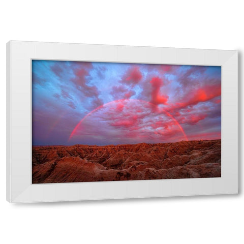 Symphany over Badlands White Modern Wood Framed Art Print by Fan, John
